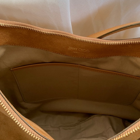 Brand New Jimmy Choo Athini Hobo Bag Tan Suede - Picture 6 of 9